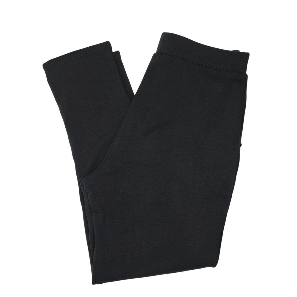 Max & Mia Black Super Soft Drawstring Lounge Pants w/Pockets & Tapered Leg